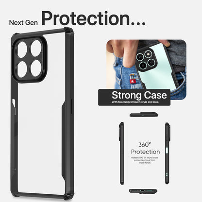 Pikkme Honor X6C Shockproof Eagle Clear Transparent Back Cover (Black)