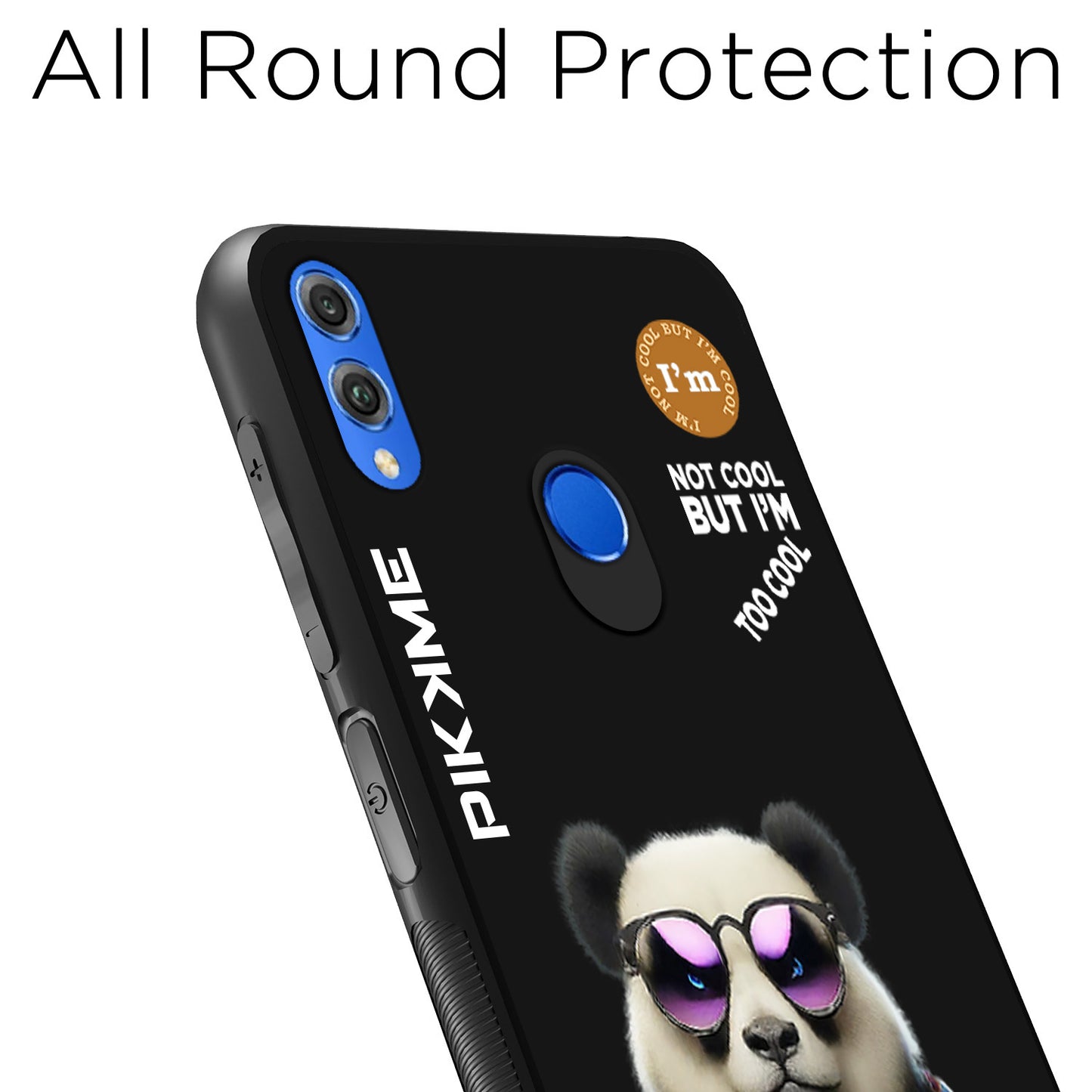 Pikkme Back Cover Pc Tpu + Printed Cool Funky Stylish Black Panda Swag Raised Edges Camera Protection |Bumper Case For Honor 8X (Design 05)