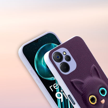 Pikkme Realme 9i 5G Kitty Back Cover (Purple)