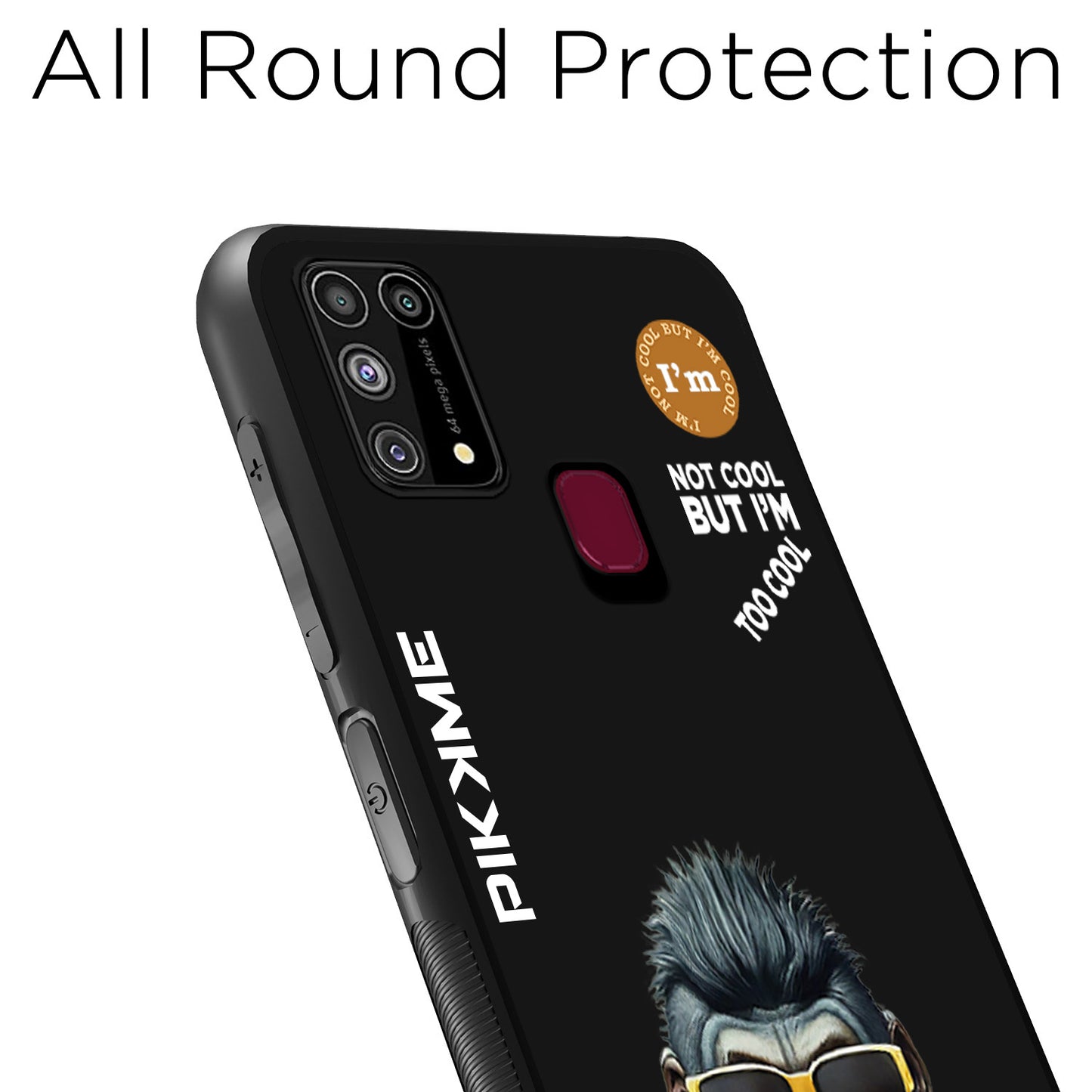 Pikkme Back Cover Pc Tpu + Printed Cool Funky Stylish Black Gorilla Swag Raised Edges Camera Protection |Bumper Case For Samsung Galaxy M31 (Design 07)