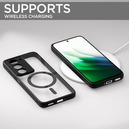 Pikkme Redmi 15 5G Eagle 2 Mag-Safe Shockproof Hard Transparent Back Cover (Black)