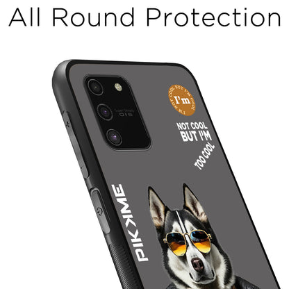 Pikkme Back Cover Pc Tpu + Printed Cool Funky Stylish Grey Dog Swag Raised Edges Camera Protection |Bumper Case For Samsung Galaxy S10 Lite (Design 02)