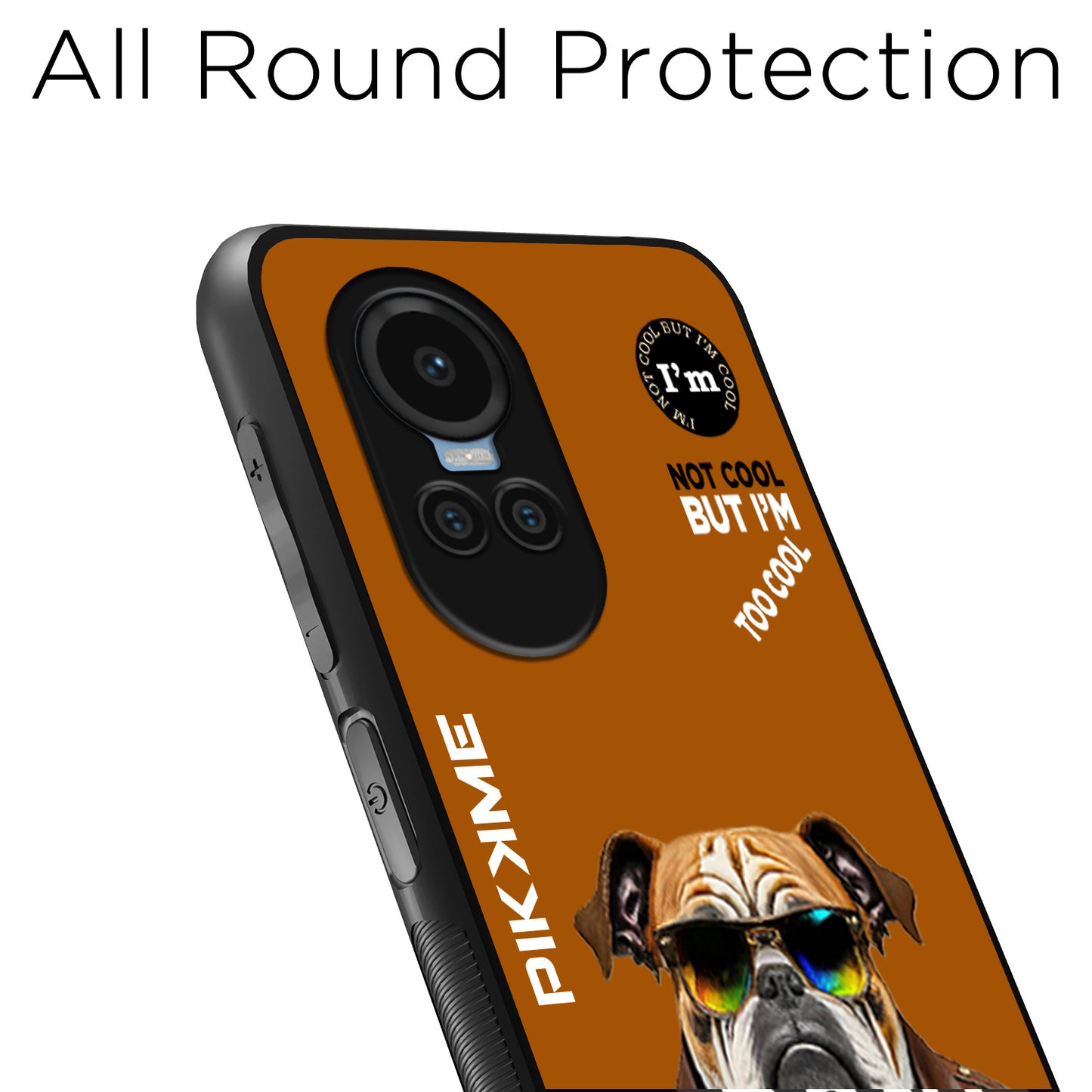 Pikkme Back Cover Pc Tpu + Printed Cool Funky Stylish Brown Dog Swag Raised Edges Camera Protection |Bumper Case For Oppo Reno 11 Pro 5G (Design 10)