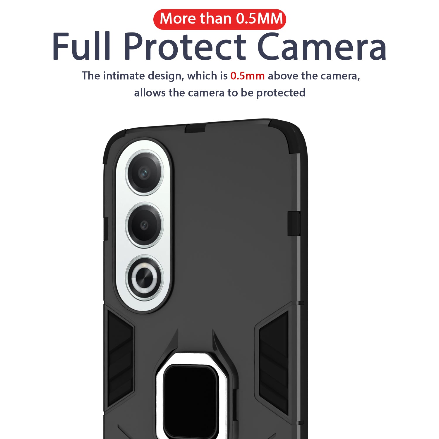 Pikkme Oppo K12x 5G D5 Tough Armor Back Cover (Black)