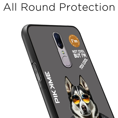 Pikkme Back Cover Pc Tpu + Printed Cool Funky Stylish Grey Dog Swag Raised Edges Camera Protection |Bumper Case For Oppo F11 (Design 02)