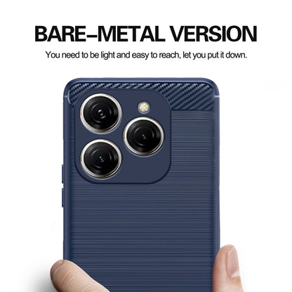 Pikkme Tecno Spark 20 Pro  Hybrid Carbon Fiber Back Cover (Blue)