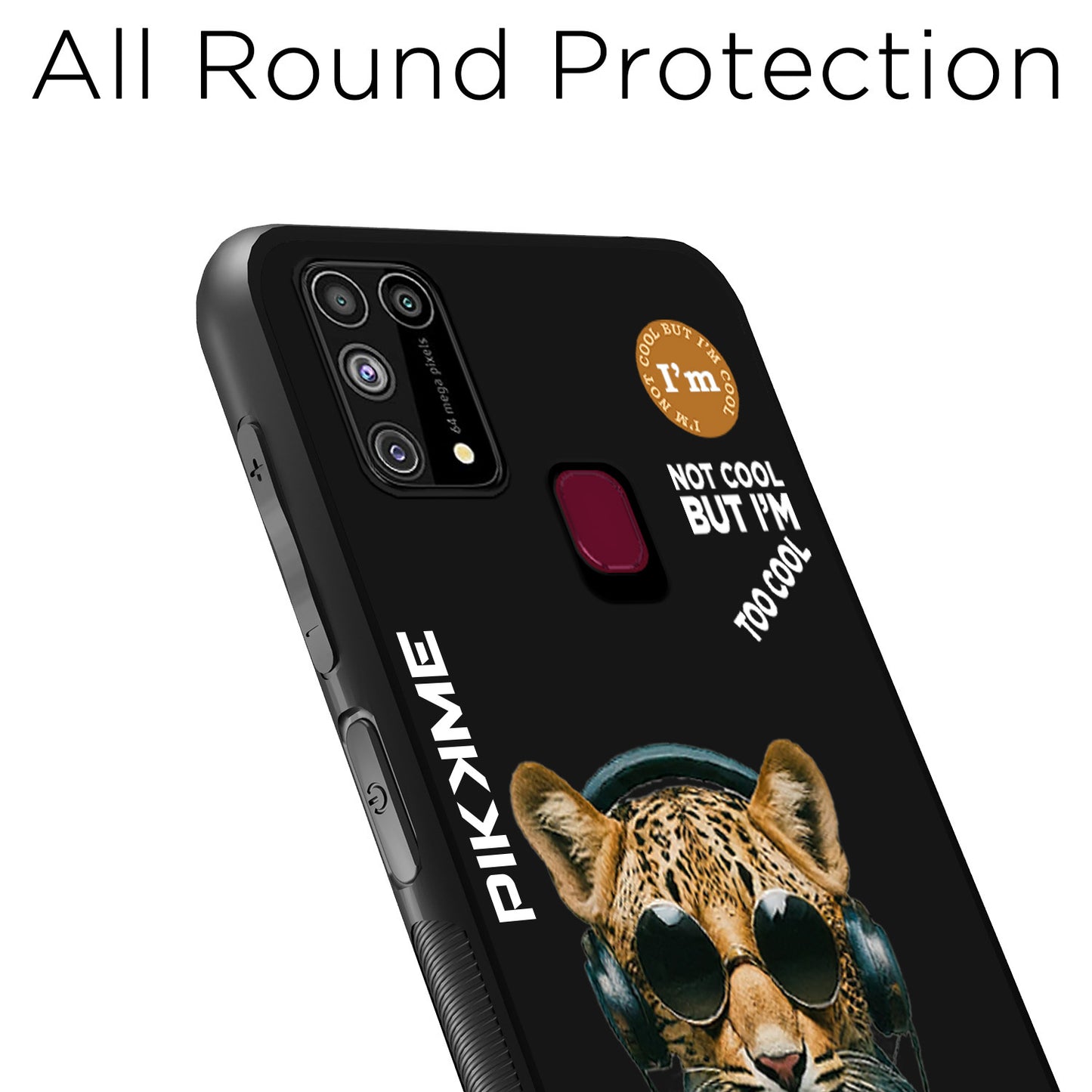 Pikkme Back Cover Pc Tpu + Printed Cool Funky Stylish Black Leopard Swag Raised Edges Camera Protection |Bumper Case For Samsung Galaxy M31 (Design 04)