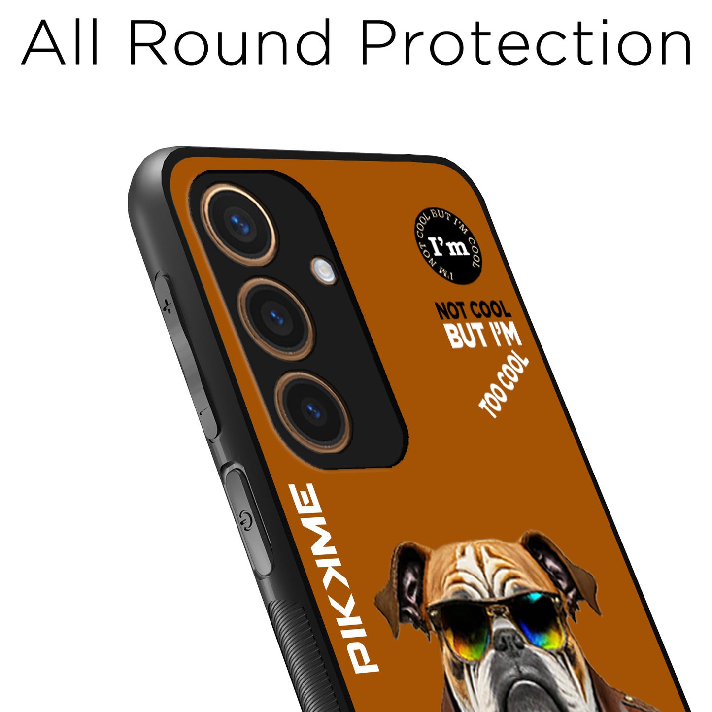 Pikkme Back Cover Pc Tpu + Printed Cool Funky Stylish Brown Dog Swag Raised Edges Camera Protection |Bumper Case For Samsung Galaxy S24 5G (Design 10)