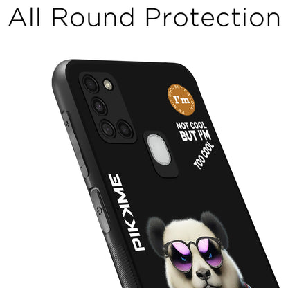 Pikkme Back Cover Pc Tpu + Printed Cool Funky Stylish Black Panda Swag Raised Edges Camera Protection |Bumper Case For Samsung Galaxy A21S (Design 05)