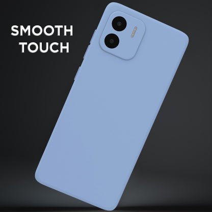 Pikkme Redmi A1 / Redmi A2 Soft Matte Liquid Silicone Back Cover (Aqua Blue)