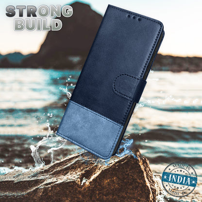 Pikkme Oppo Reno 12 5G Contrast Flip Cover (Blue)