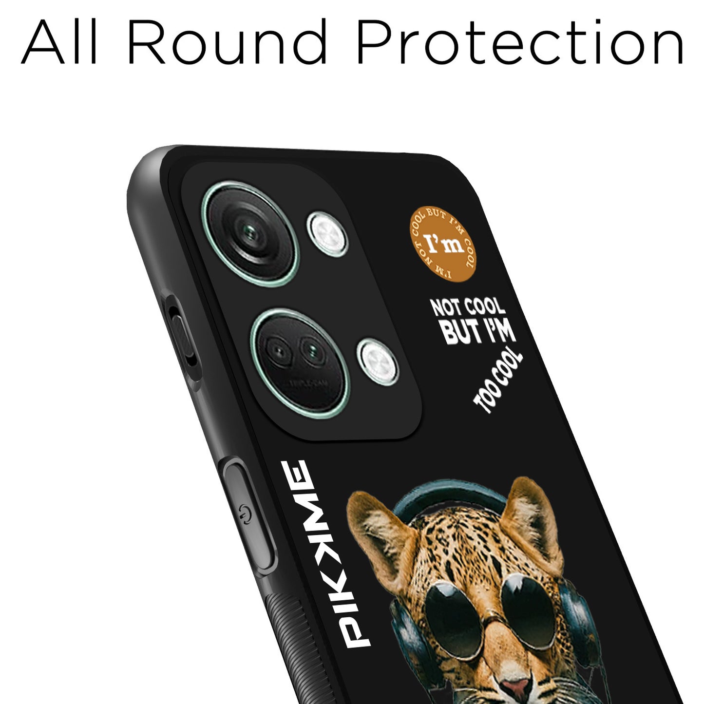 Pikkme Back Cover Pc Tpu + Printed Cool Funky Stylish Black Leopard Swag Raised Edges Camera Protection |Bumper Case For OnePlus Nord 3 5G (Design 04)