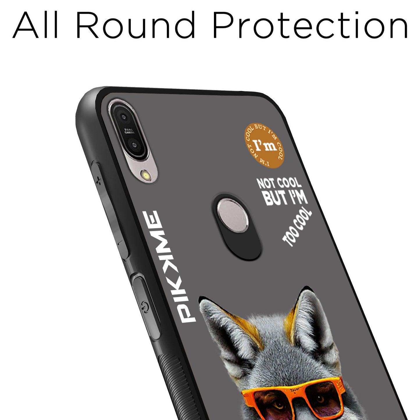 Pikkme Back Cover Pc Tpu + Printed Cool Funky Stylish Grey Wolf Swag Raised Edges Camera Protection |Bumper Case For Asus Max Pro M1 (Design 01)