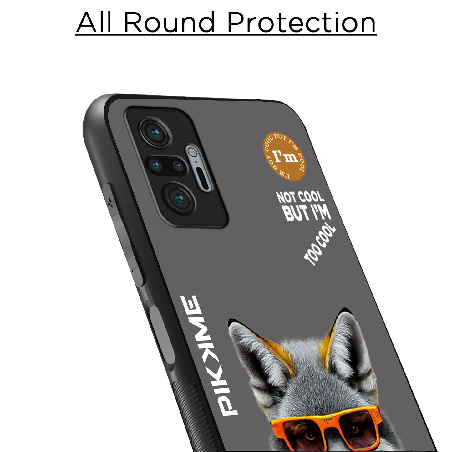 Pikkme Back Cover Pc Tpu + Printed Cool Funky Stylish Grey Wolf Swag Raised Edges Camera Protection |Bumper Case For Redmi Note 10 Pro (Design 01)