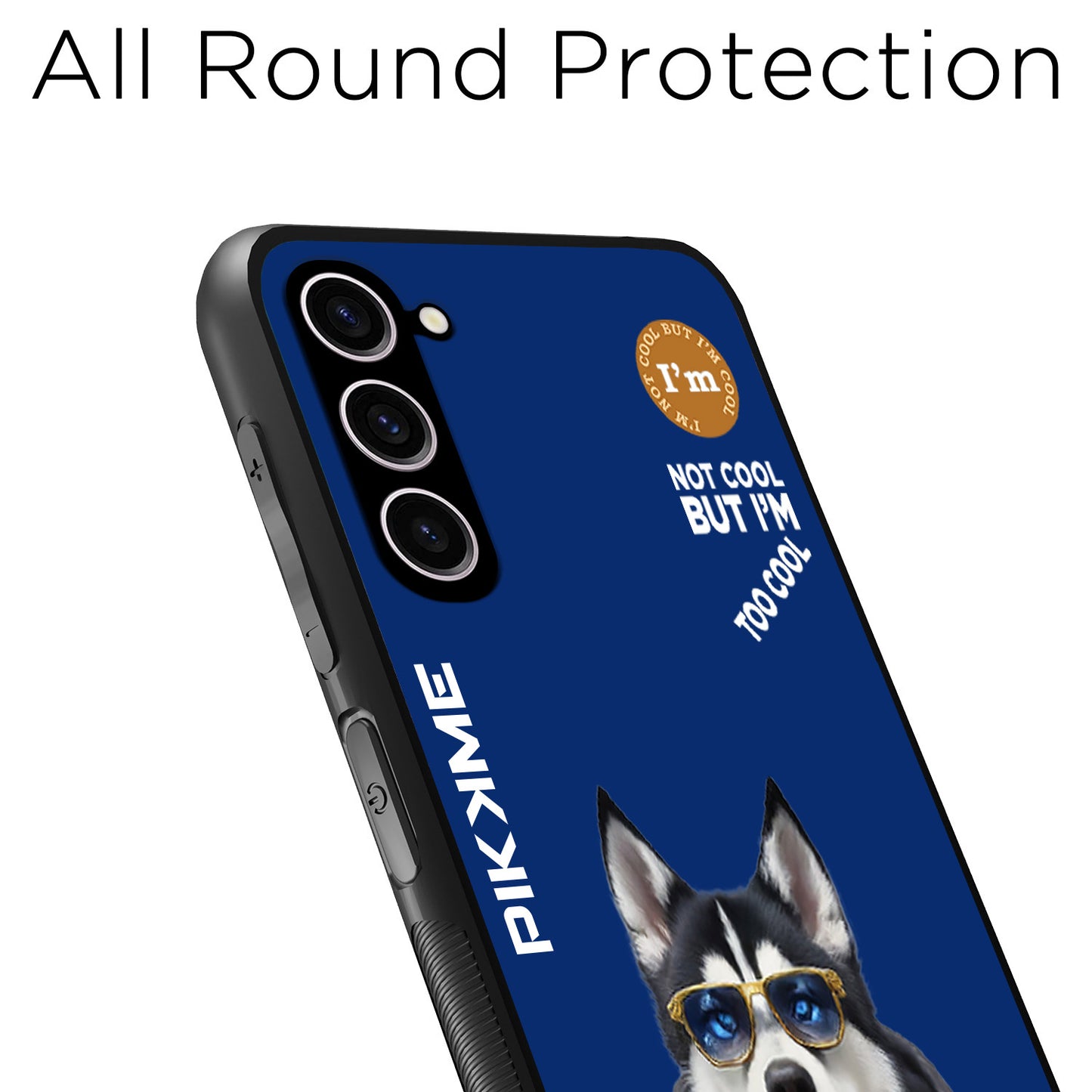 Pikkme Back Cover Pc Tpu + Printed Cool Funky Stylish Blue Dog Swag Raised Edges Camera Protection |Bumper Case For Samsung Galaxy S23 5G (Design 08)