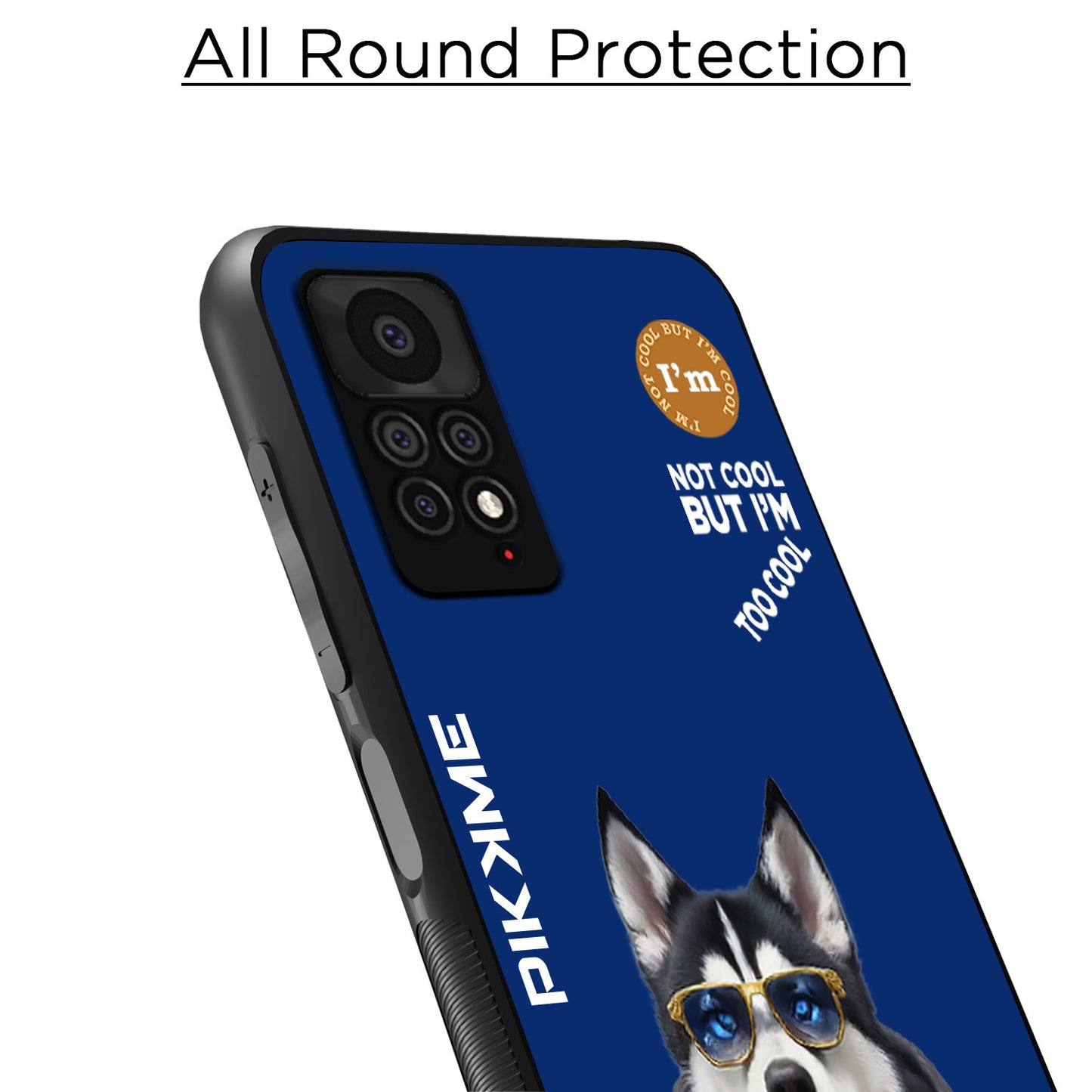 Pikkme Back Cover Pc Tpu + Printed Cool Funky Stylish Blue Dog Swag Raised Edges Camera Protection |Bumper Case For Redmi Note 11 Pro (Design 08)