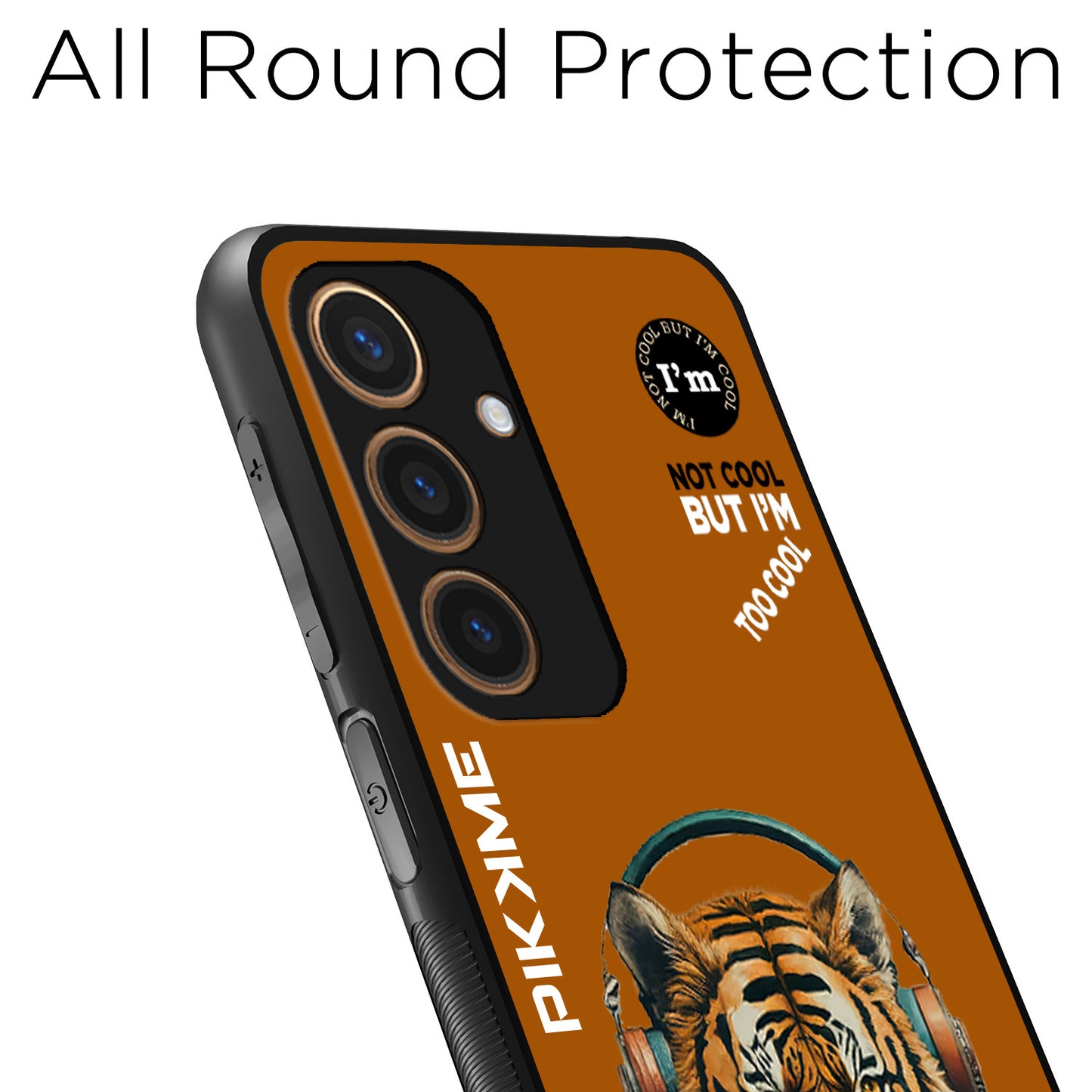 Pikkme Back Cover Pc Tpu + Printed Cool Funky Stylish Brown Tiger Swag Raised Edges Camera Protection |Bumper Case For Samsung Galaxy S24 5G (Design 09)