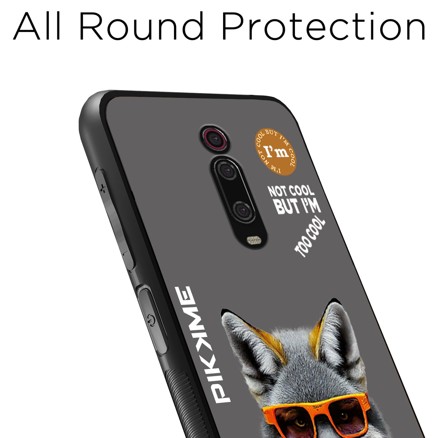 Pikkme Back Cover Pc Tpu + Printed Cool Funky Stylish Grey Wolf Swag Raised Edges Camera Protection |Bumper Case For Redmi K20 Pro (Design 01)