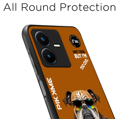 Pikkme Back Cover Pc Tpu + Printed Cool Funky Stylish Brown Dog Swag Raised Edges Camera Protection |Bumper Case For Vivo Y22 (Design 10)