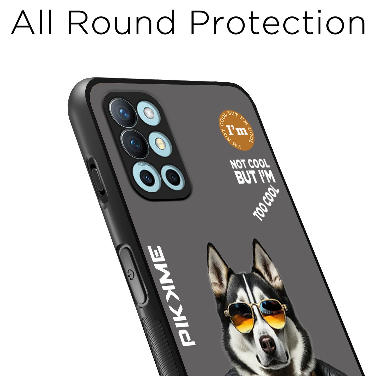 Pikkme Back Cover Pc Tpu + Printed Cool Funky Stylish Grey Dog Swag Raised Edges Camera Protection |Bumper Case For OnePlus 8T (Design 02)