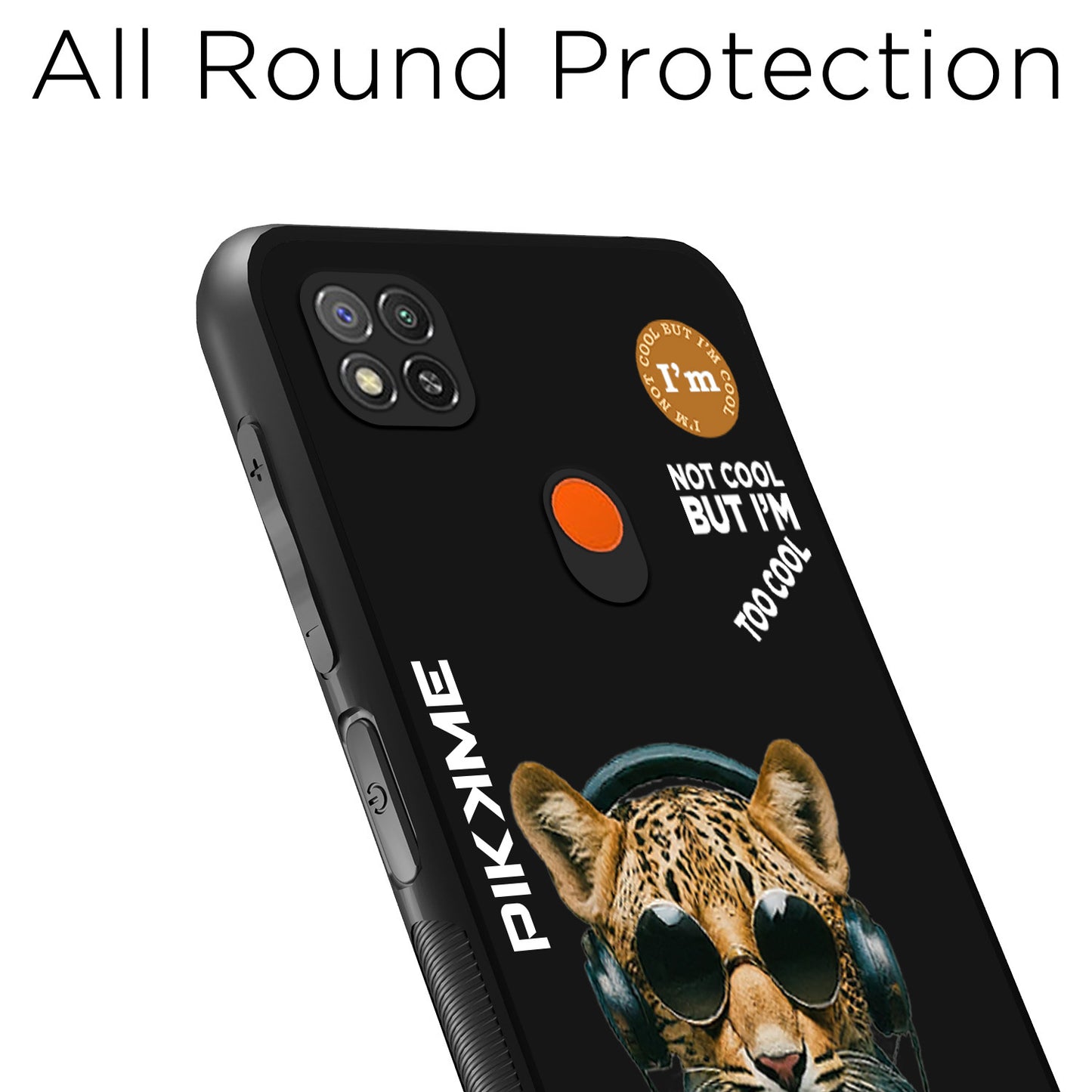 Pikkme Back Cover Pc Tpu + Printed Cool Funky Stylish Black Leopard Swag Raised Edges Camera Protection |Bumper Case For Redmi 9 (Design 04)