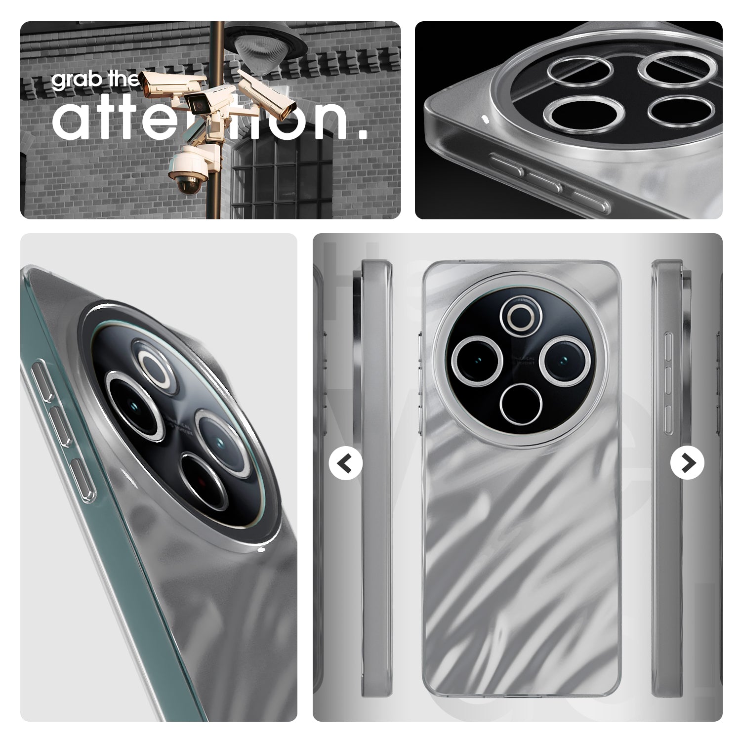 Pikkme Vivo Y300 Pro 5G Swirl Design Silver Forest Back Cover  (Silver)