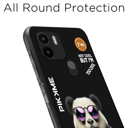 Pikkme Back Cover Pc Tpu + Printed Cool Funky Stylish Black Panda Swag Raised Edges Camera Protection |Bumper Case For Redmi A1 Plus (Design 05)