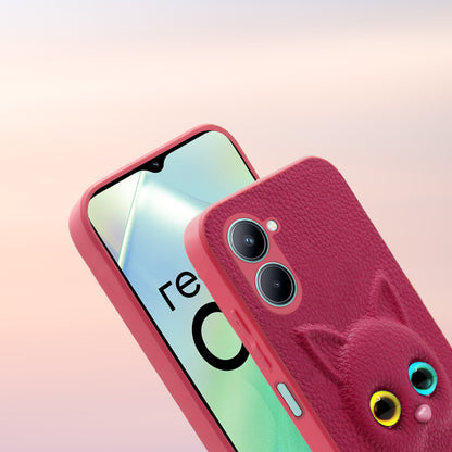 Pikkme Realme C33 Kitty Back Cover (Pink)