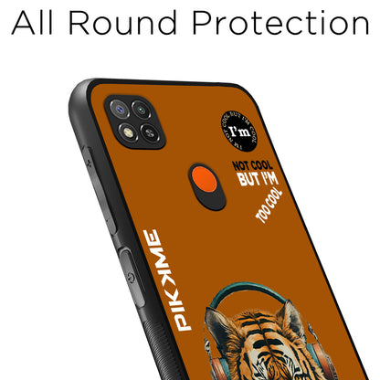 Pikkme Back Cover Pc Tpu + Printed Cool Funky Stylish Brown Tiger Swag Raised Edges Camera Protection |Bumper Case For Redmi 9 (Design 09)