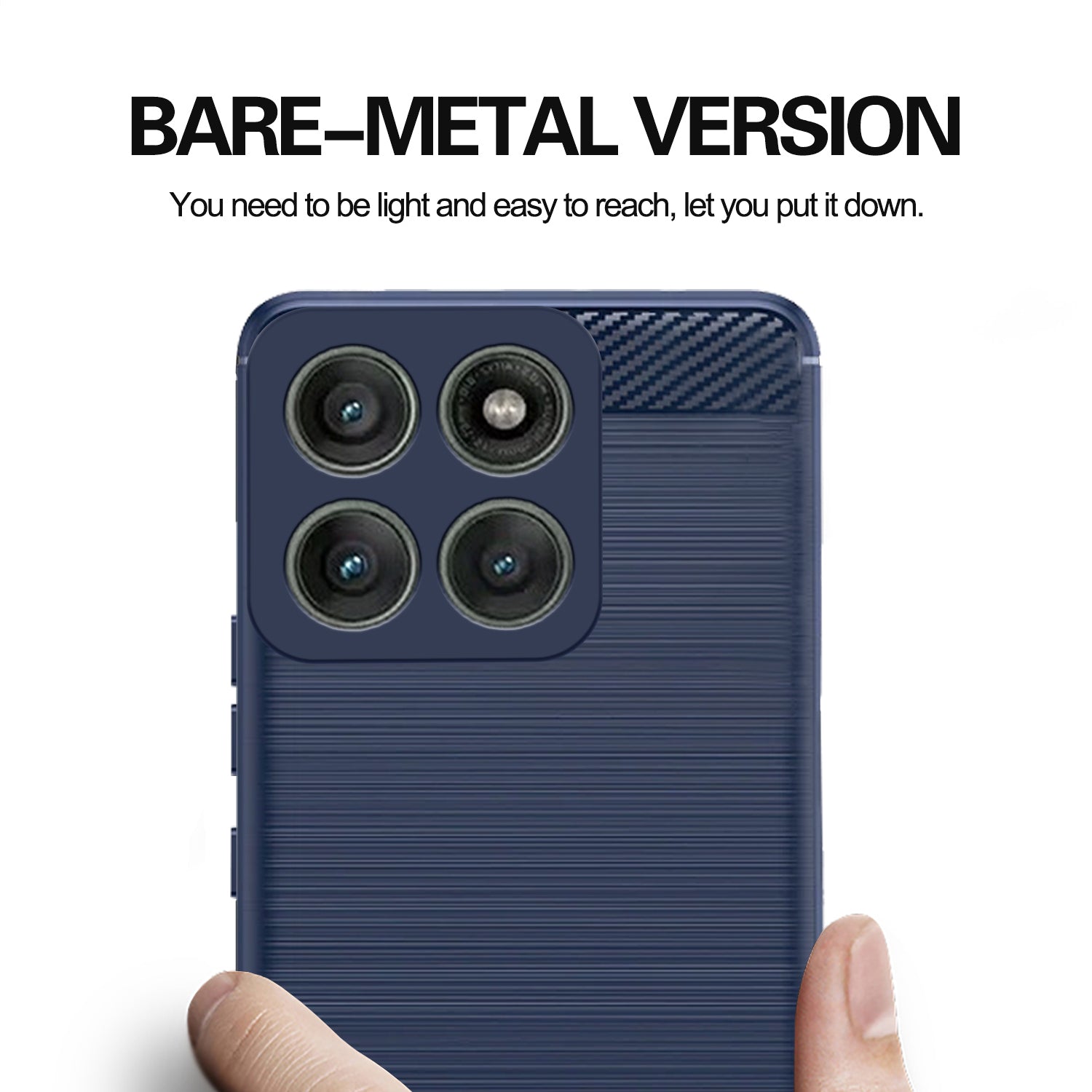 Pikkme Motorola Moto Edge 60 Pro 5G  Hybrid Carbon Fiber Back Cover (Blue)