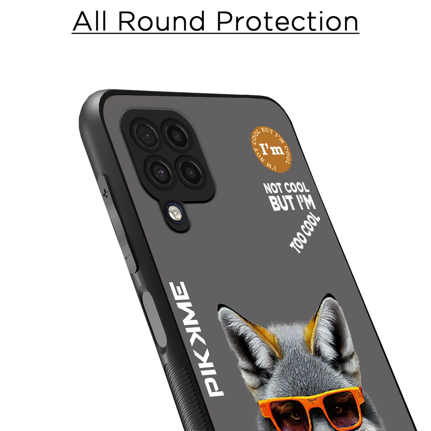 Pikkme Back Cover Pc Tpu + Printed Cool Funky Stylish Grey Wolf Swag Raised Edges Camera Protection |Bumper Case For Samsung Galaxy M32 4G (Design 01)