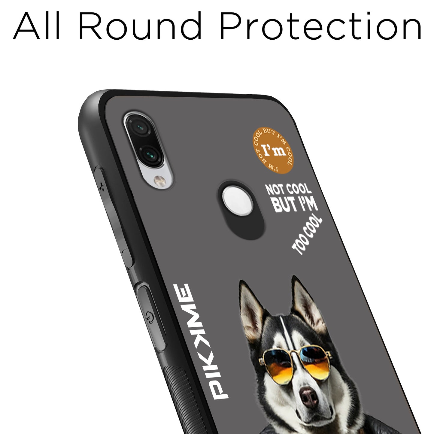 Pikkme Back Cover Pc Tpu + Printed Cool Funky Stylish Grey Dog Swag Raised Edges Camera Protection |Bumper Case For Redmi Note 7 Pro (Design 02)