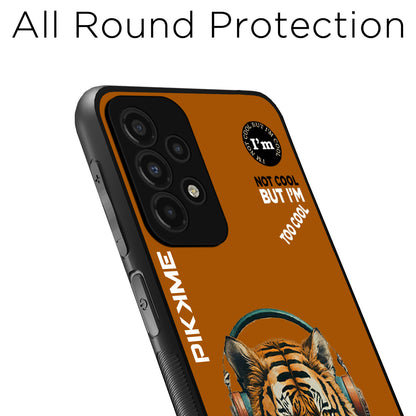 Pikkme Back Cover Pc Tpu + Printed Cool Funky Stylish Brown Tiger Swag Raised Edges Camera Protection |Bumper Case For Samsung Galaxy A33 5G (Design 09)