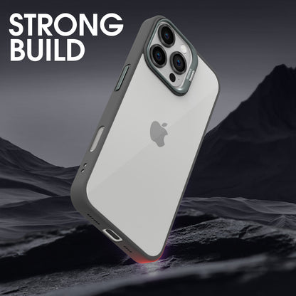 Pikkme iPhone 16 Pro Max Bracket Stand Case with Lens Camera Protection Rings Bumper case (Grey)