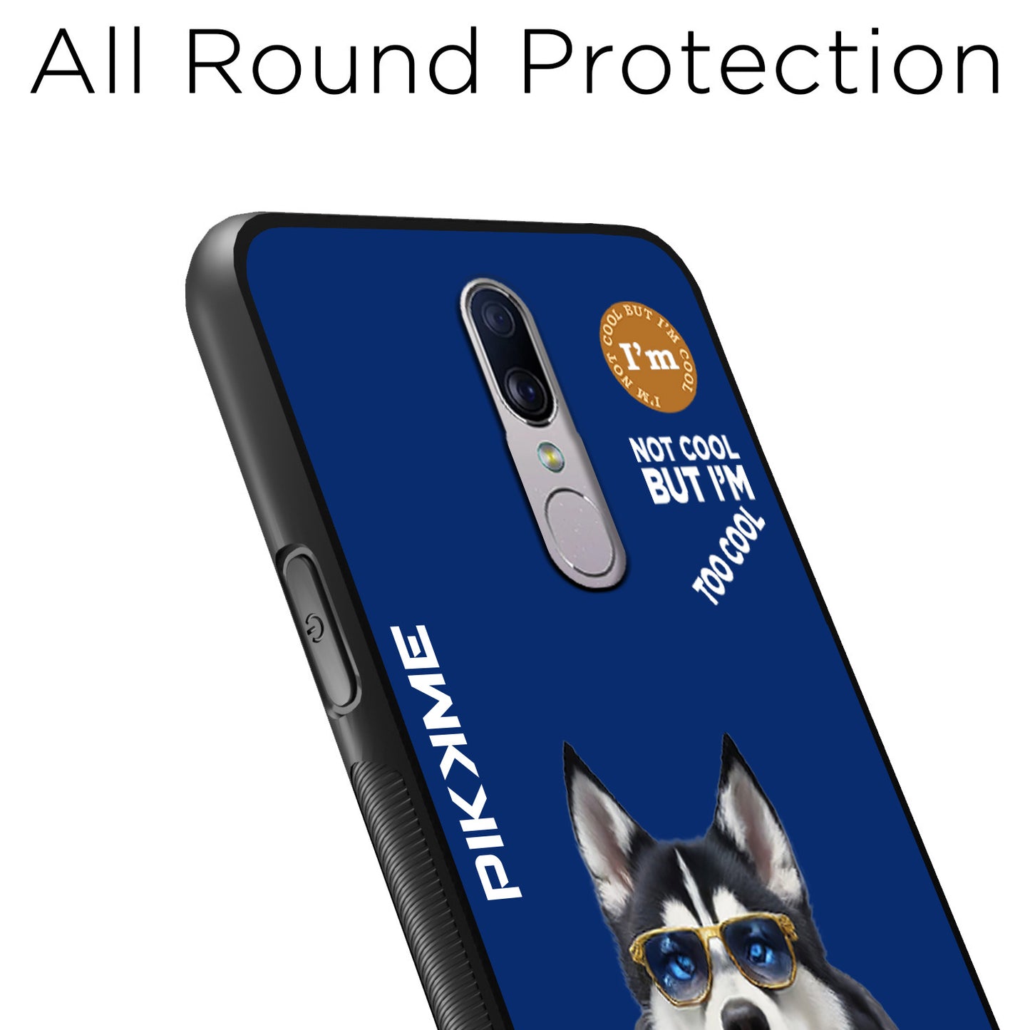 Pikkme Back Cover Pc Tpu + Printed Cool Funky Stylish Blue Dog Swag Raised Edges Camera Protection |Bumper Case For Oppo F11 (Design 08)