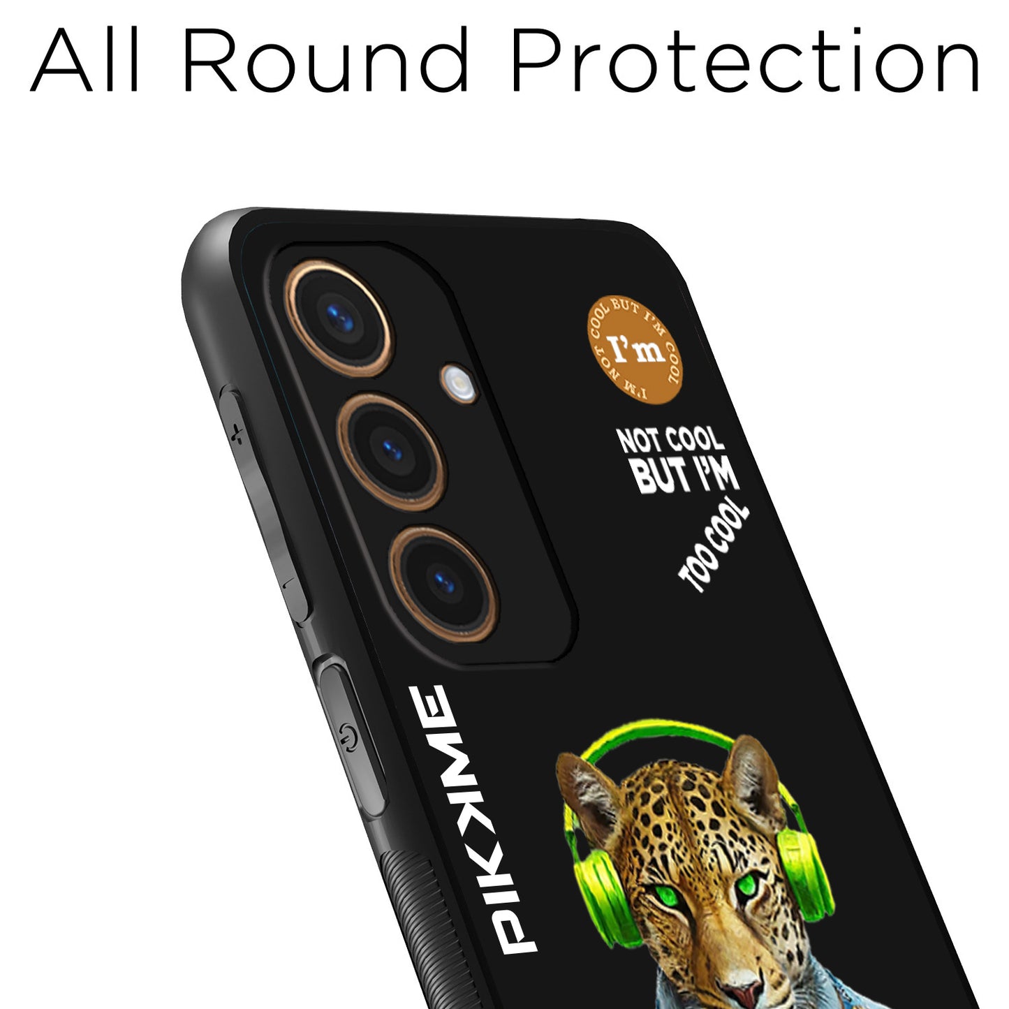 Pikkme Back Cover Pc Tpu + Printed Cool Funky Stylish Black Leopard Swag Raised Edges Camera Protection |Bumper Case For Samsung Galaxy S24 5G (Design 03)