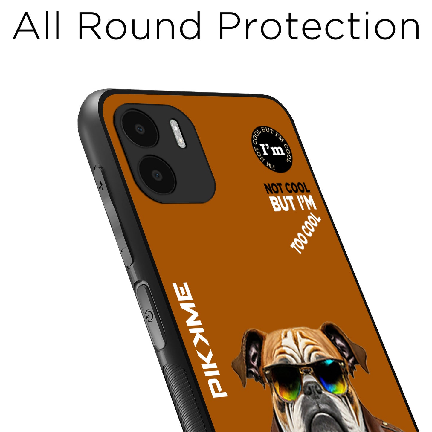 Pikkme Back Cover Pc Tpu + Printed Cool Funky Stylish Brown Dog Swag Raised Edges Camera Protection |Bumper Case For Redmi A1 (Design 10)