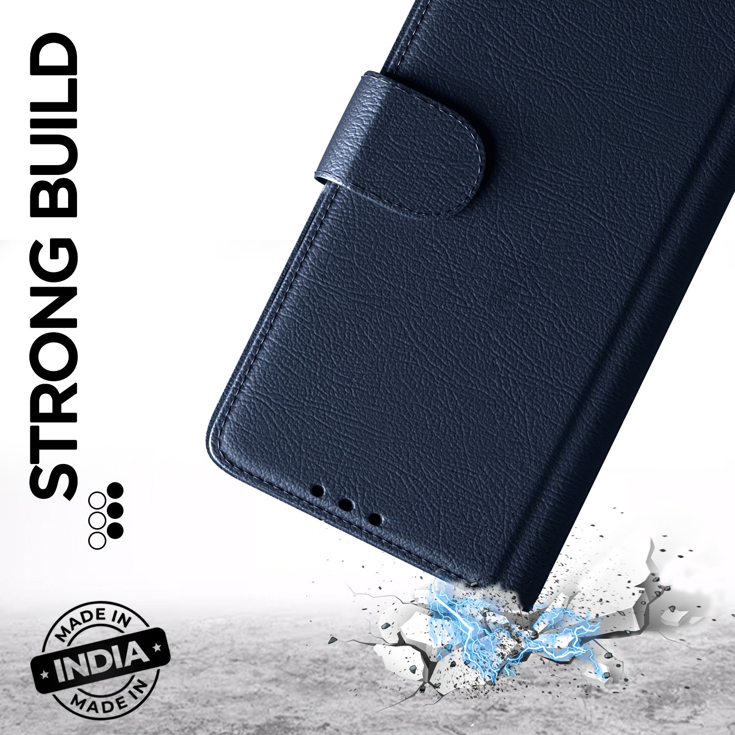 Pikkme Motorola Moto Edge 70 5G Premium Leather Finish Vintage Flip Cover (Blue)