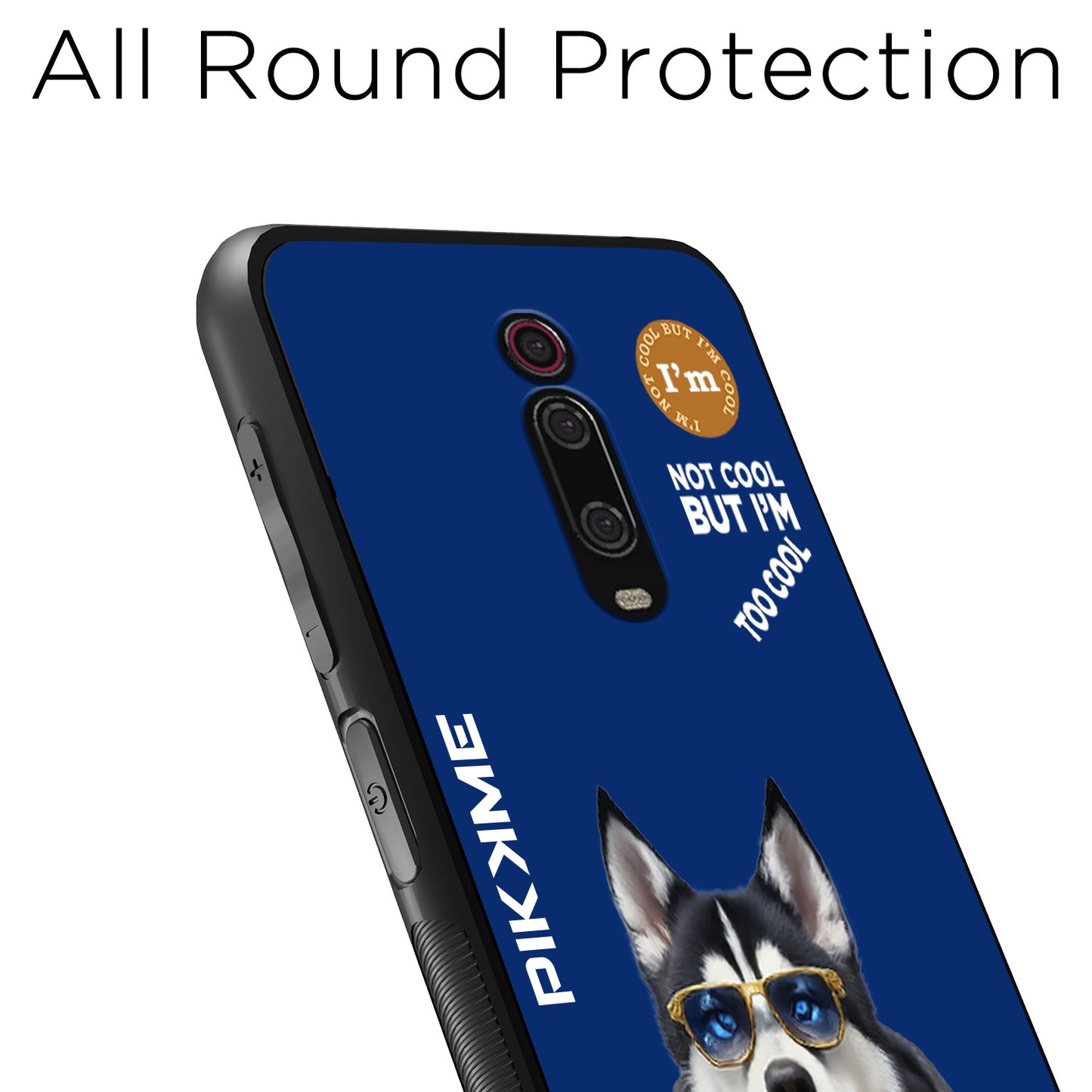 Pikkme Back Cover Pc Tpu + Printed Cool Funky Stylish Blue Dog Swag Raised Edges Camera Protection |Bumper Case For Redmi K20 Pro (Design 08)