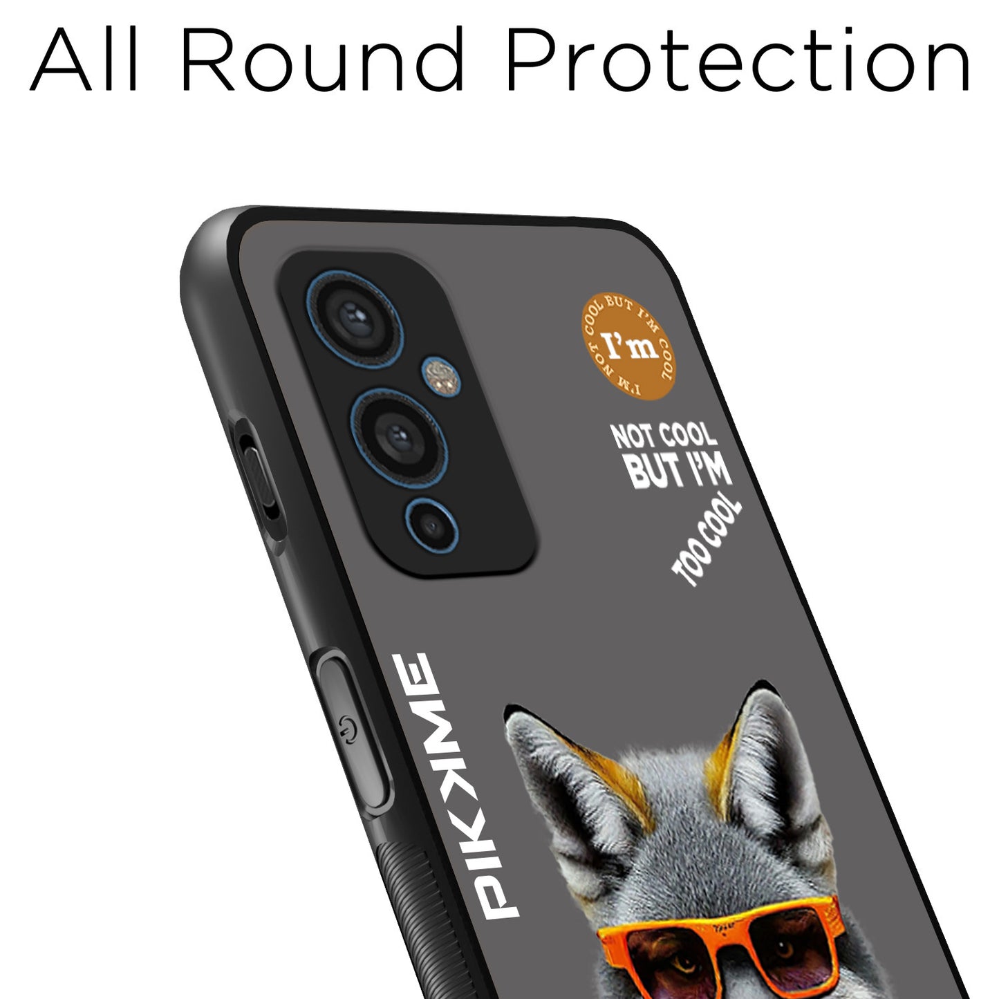 Pikkme Back Cover Pc Tpu + Printed Cool Funky Stylish Grey Wolf Swag Raised Edges Camera Protection |Bumper Case For OnePlus 9 (Design 01)