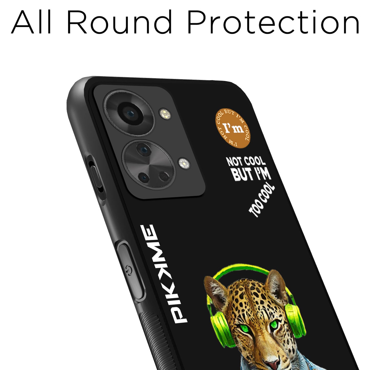 Pikkme Back Cover Pc Tpu + Printed Cool Funky Stylish Black Leopard Swag Raised Edges Camera Protection |Bumper Case For OnePlus Nord 2T 5G (Design 03)