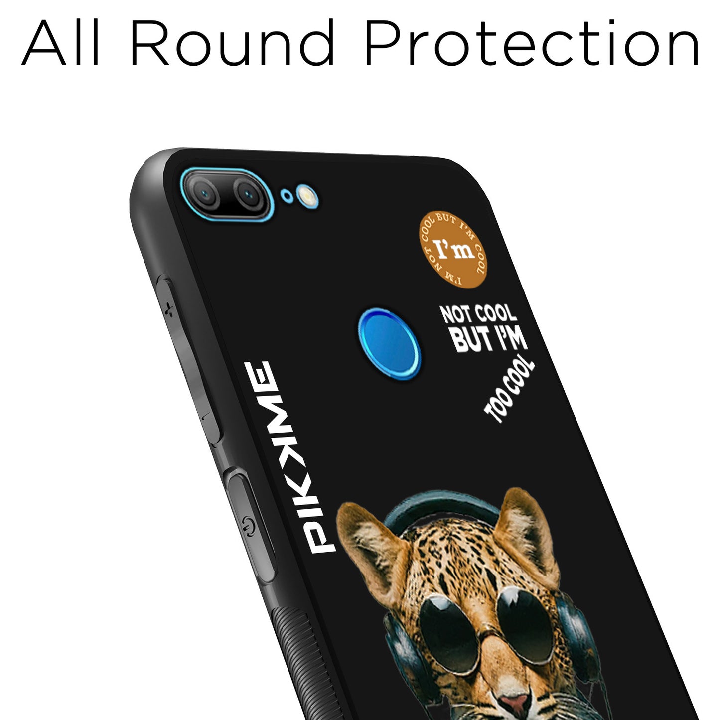 Pikkme Back Cover Pc Tpu + Printed Cool Funky Stylish Black Leopard Swag Raised Edges Camera Protection |Bumper Case For Honor 9 Lite (Design 04)