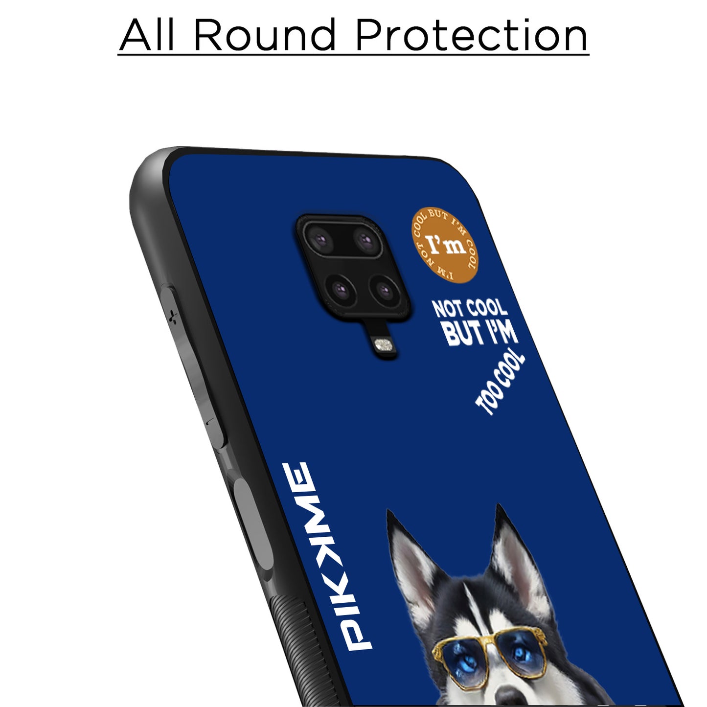 Pikkme Back Cover Pc Tpu + Printed Cool Funky Stylish Blue Dog Swag Raised Edges Camera Protection |Bumper Case For Redmi Note 9 Pro (Design 08)