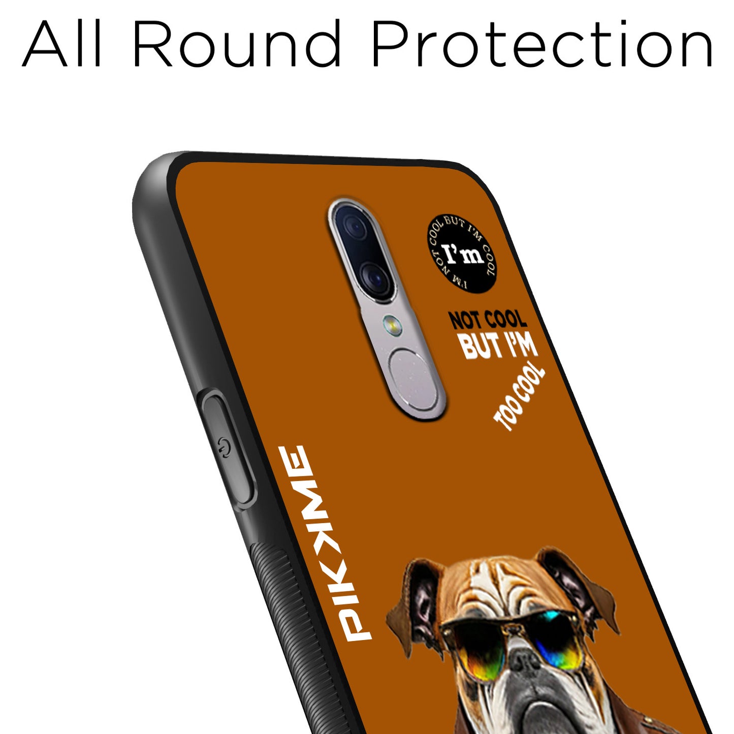 Pikkme Back Cover Pc Tpu + Printed Cool Funky Stylish Brown Dog Swag Raised Edges Camera Protection |Bumper Case For Oppo F11 (Design 10)