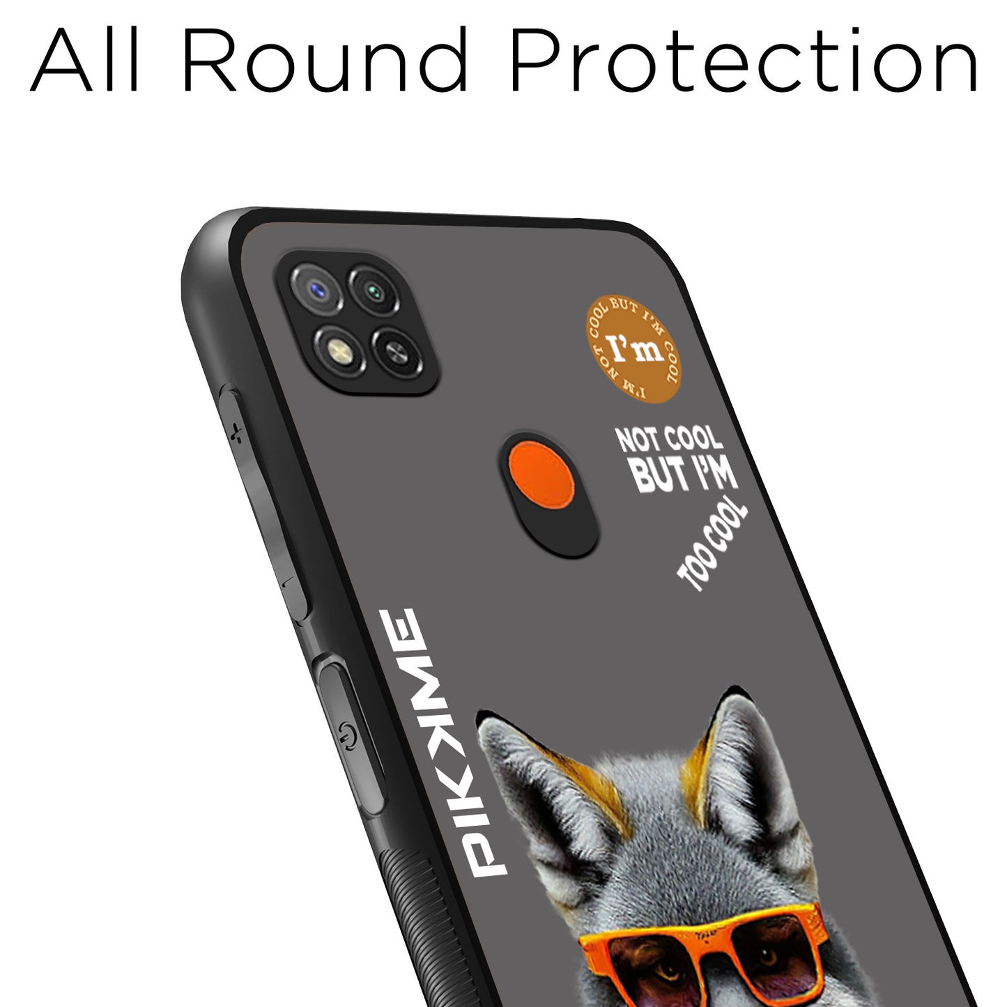 Pikkme Back Cover Pc Tpu + Printed Cool Funky Stylish Grey Wolf Swag Raised Edges Camera Protection |Bumper Case For Redmi 9 (Design 01)