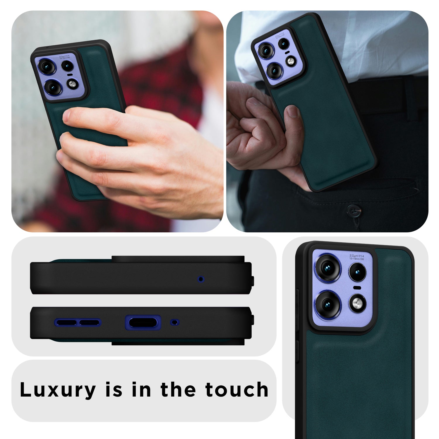Pikkme Motorola Moto Edge 50 Pro 5G Premium Super Soft-Touch Leatherback Case (Green)