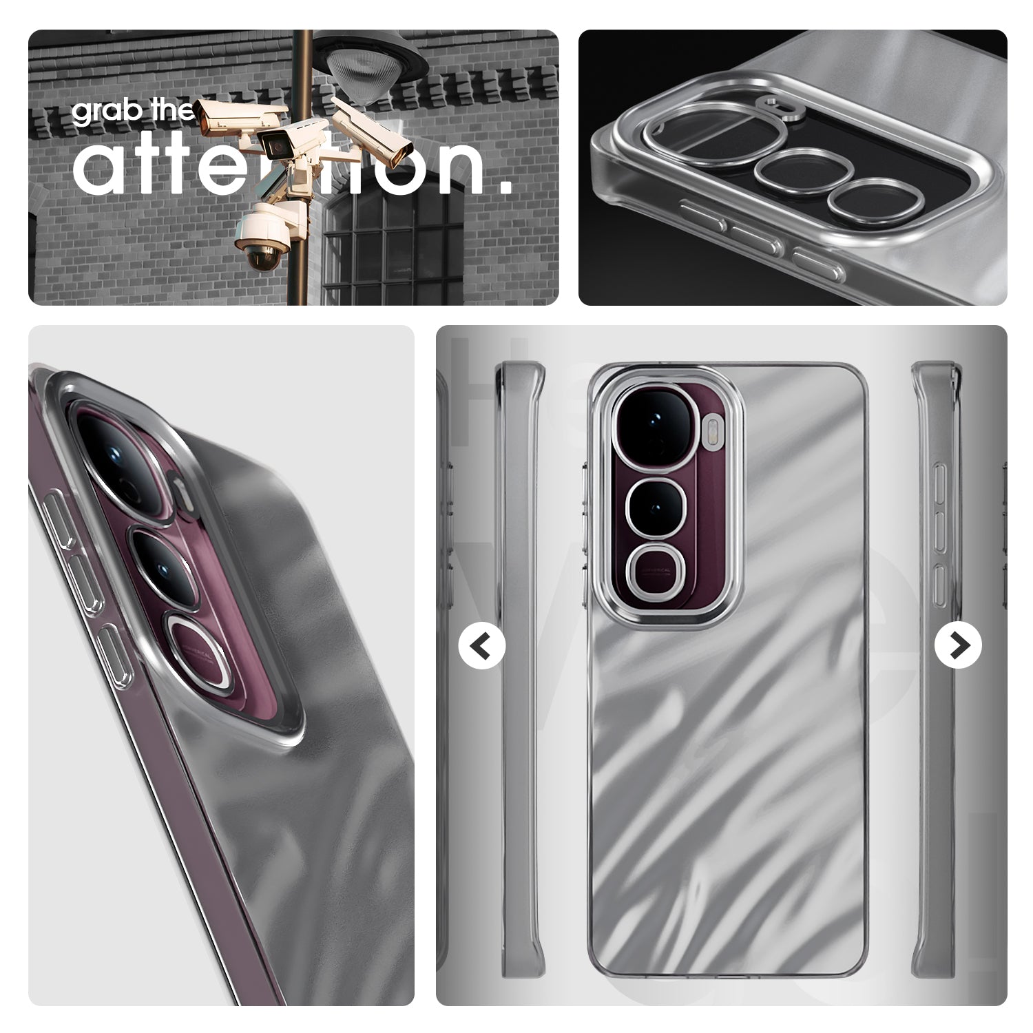 Pikkme Vivo Y400 Pro 5G Swirl Design Silver Forest Back Cover  (Silver)