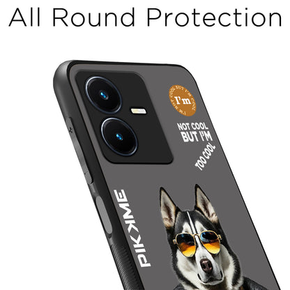 Pikkme Back Cover Pc Tpu + Printed Cool Funky Stylish Grey Dog Swag Raised Edges Camera Protection |Bumper Case For Vivo Y22 (Design 02)