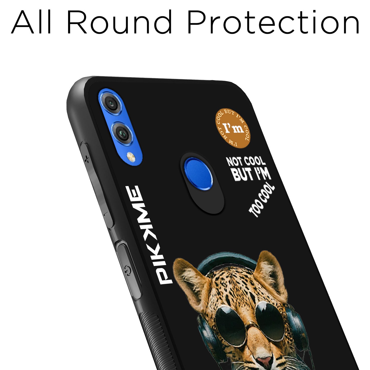 Pikkme Back Cover Pc Tpu + Printed Cool Funky Stylish Black Leopard Swag Raised Edges Camera Protection |Bumper Case For Honor 8X (Design 04)