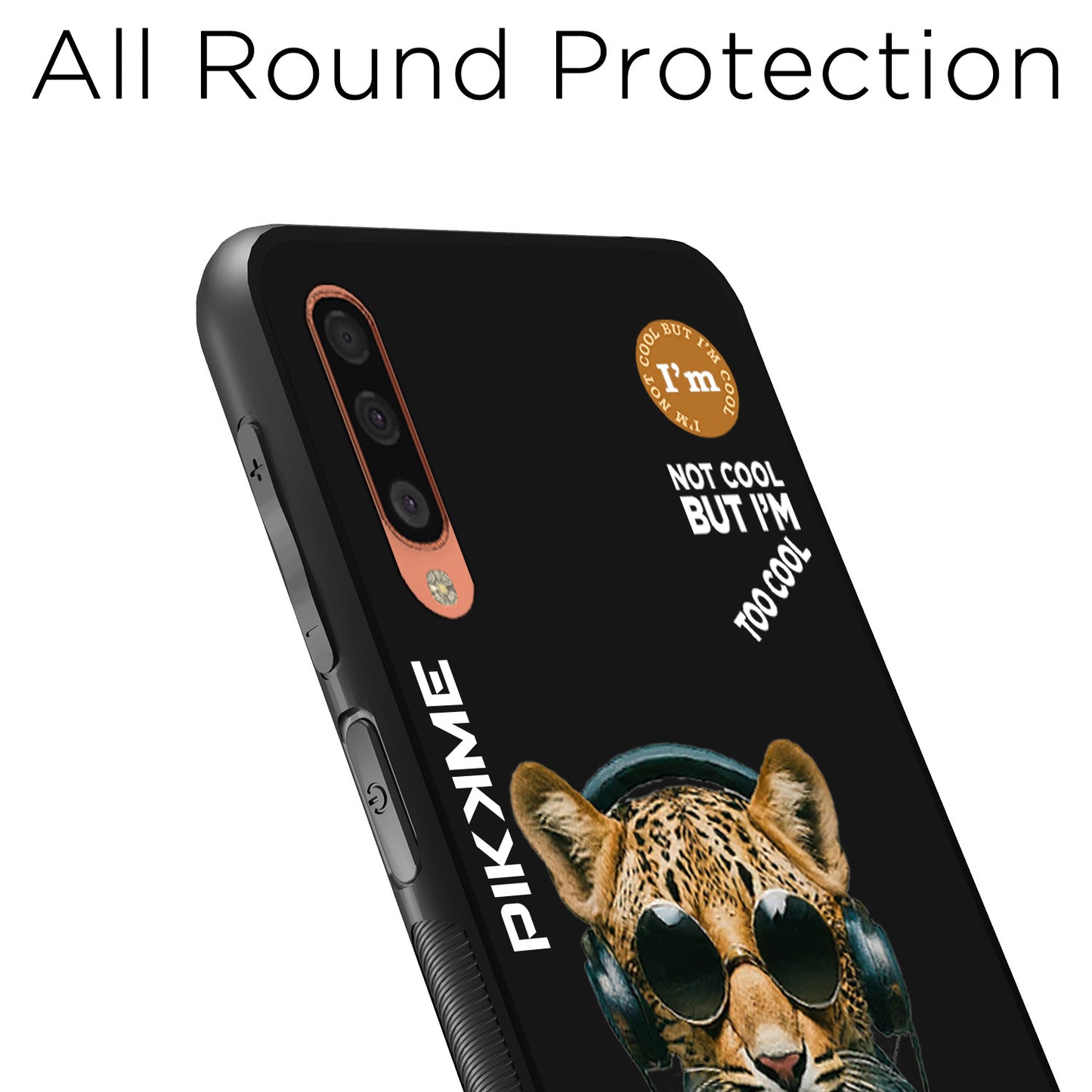 Pikkme Back Cover Pc Tpu + Printed Cool Funky Stylish Black Leopard Swag Raised Edges Camera Protection |Bumper Case For Samsung Galaxy A50 (Design 04)